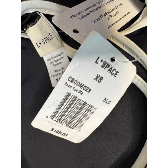 L- Space Coco One Piece Swimsuit Size XS Black White NWT $198 - Picture 4 of 8
